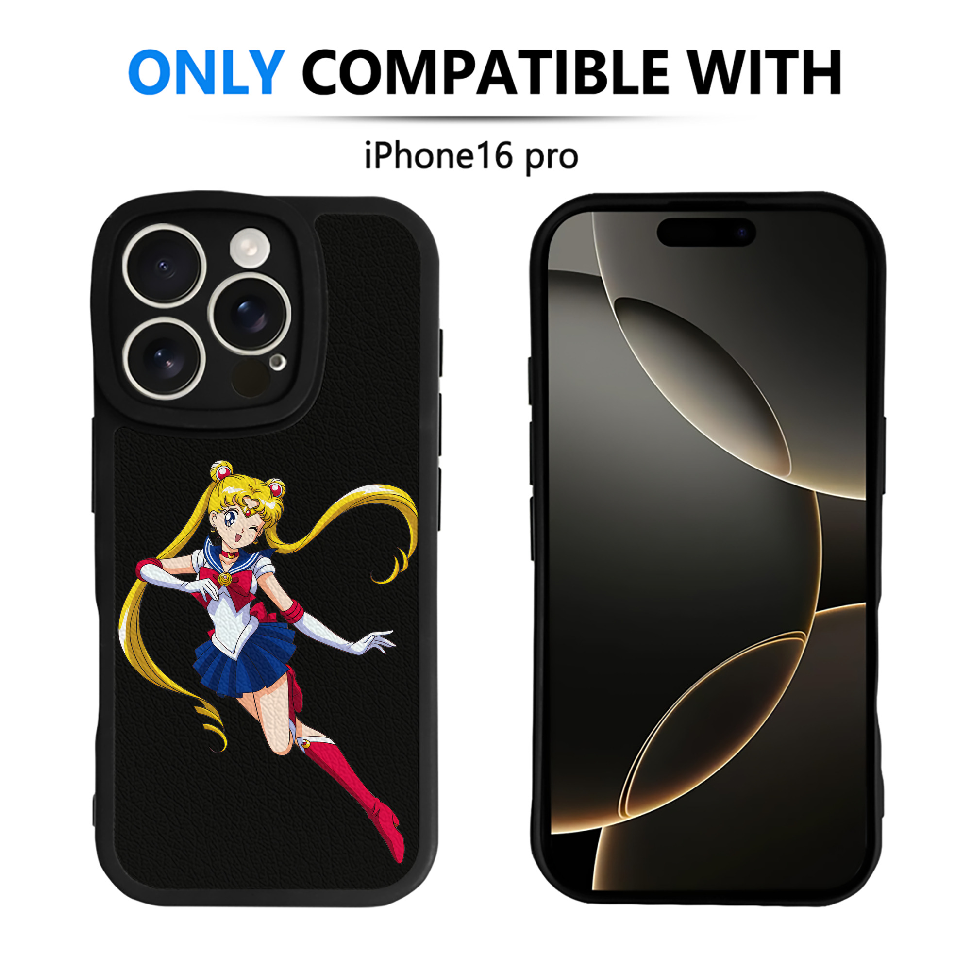（画像用） 美少女戦士セーラームーン 月野 うさぎ つきの うさぎ Sailor Moon Tsukino Usagi 【iPhone 16シリーズ対応】シリコンスマホケース（レザー調） 材質：シリコン